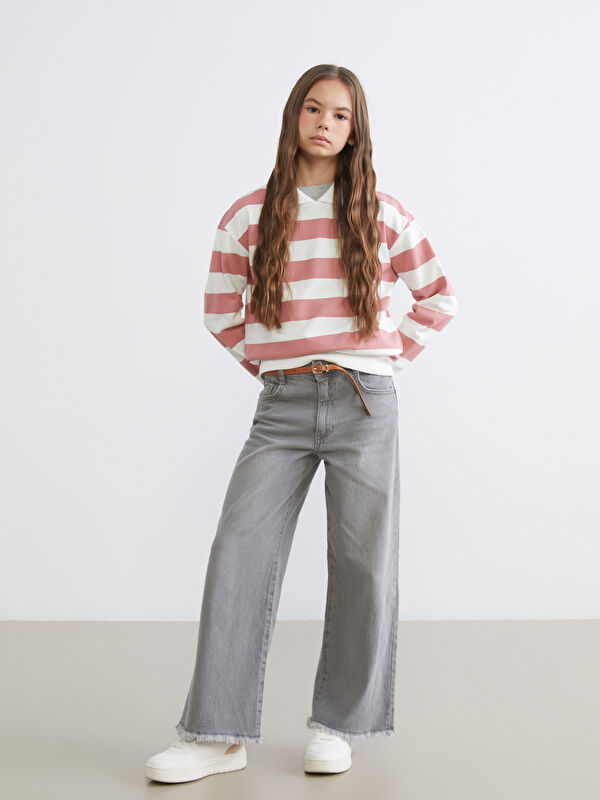 LCW Kids Wideleg Kız Çocuk Jean Pantolon