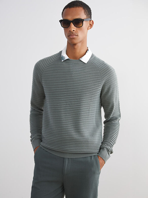 LCW Vision Crew Neck Long Sleeve Men's Tricot Sweater