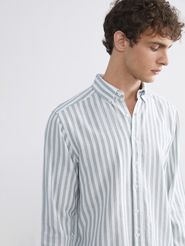 SOUTHBLUE Regular Fit Uzun Kollu Çizgili Poplin Erkek Gömlek