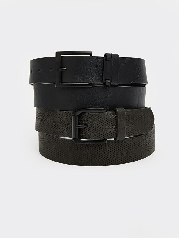 LCW ACCESSORIES Мужской ремень из искусственной кожи, набор из двух.