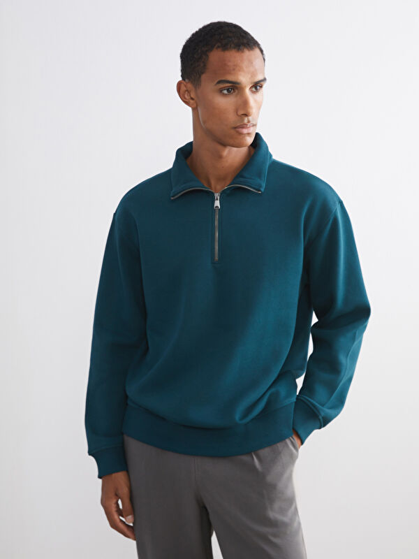 LCW Vision Fermuarlı Dik Yaka Erkek Kalın Sweatshirt