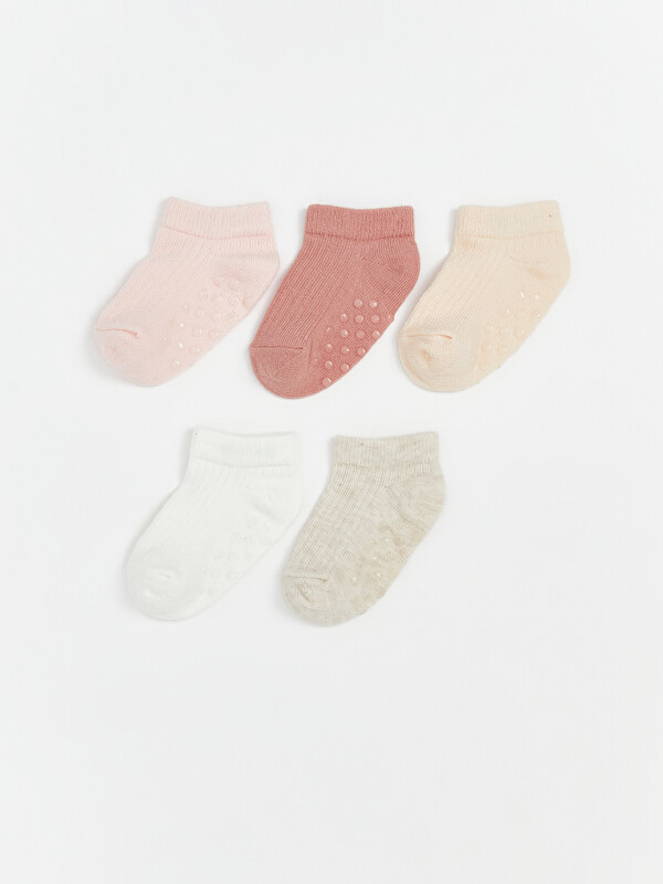 LCW baby Basic Kız Bebek Patik Çorap 5'li