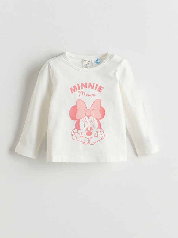 LCW baby Minnie Mouse Baskılı Kız Bebek Tişört