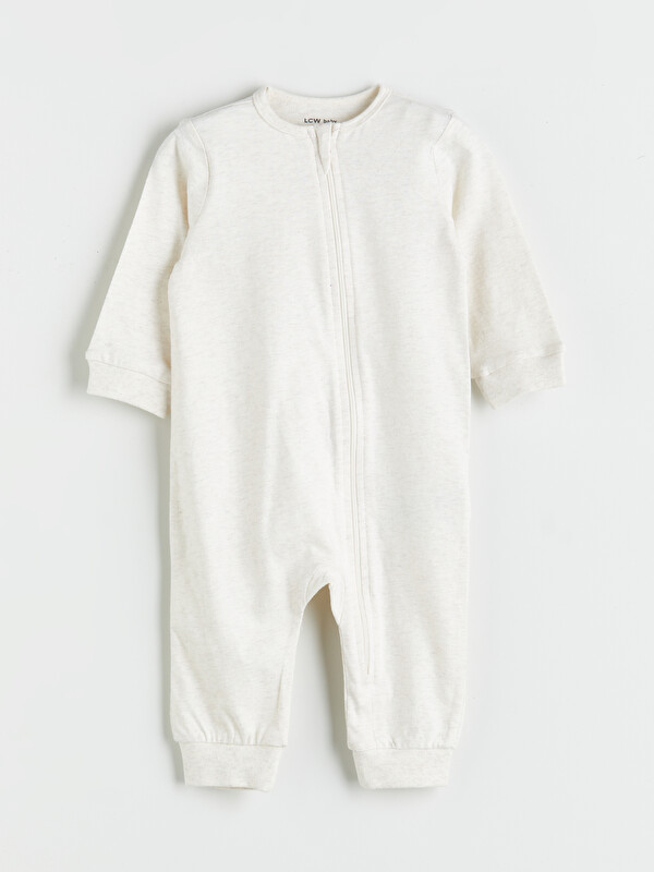 LCW baby Bisiklet Yaka Basic Fermuarlı Erkek Bebek Tulum