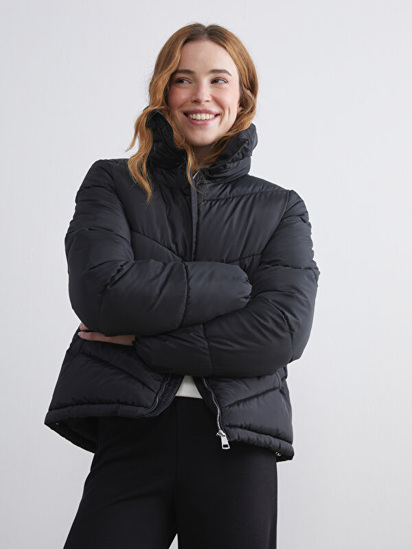 XSIDE Funnel Neck Women's Thick Puffer Coat