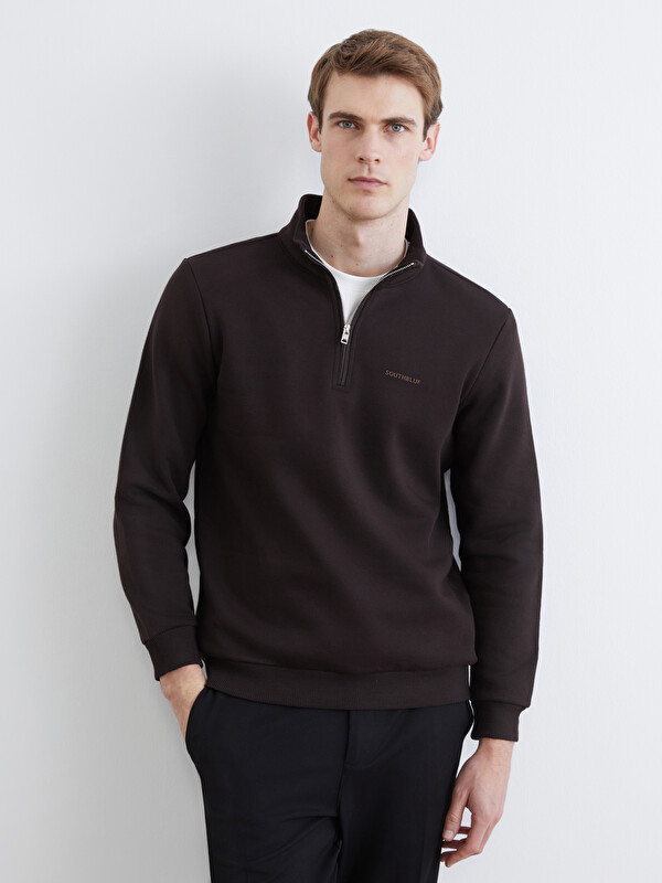 SOUTHBLUE Dik Yaka Erkek Kalın Sweatshirt