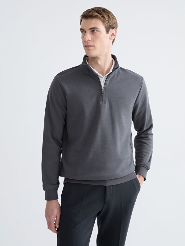 SOUTHBLUE Dik Yaka Erkek Kalın Sweatshirt