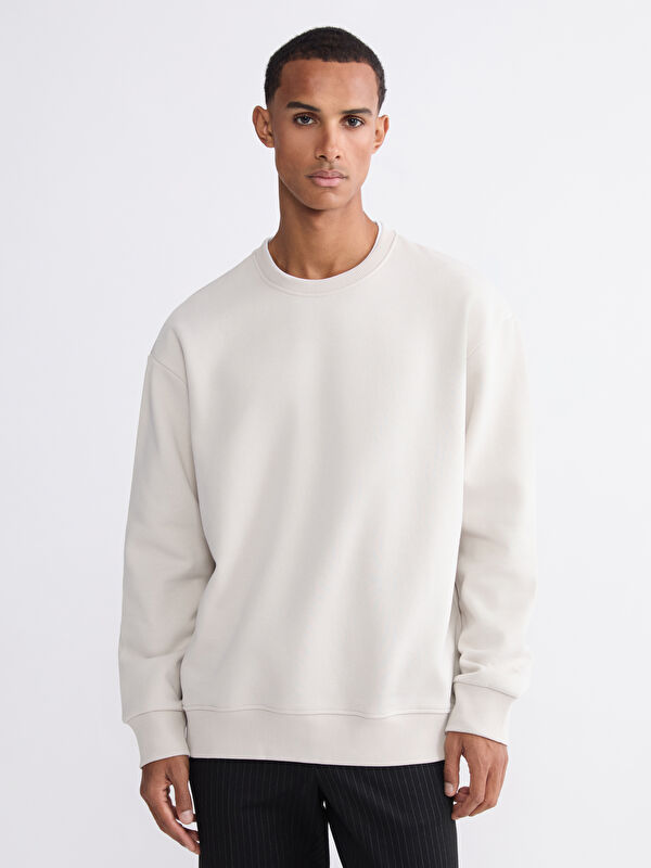 LCW Vision Bisiklet Yaka Erkek Kalın Sweatshirt