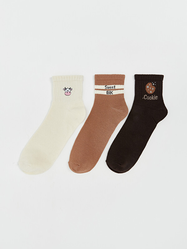 LCW DREAM Printed Women's Ankle Socks 3-packs