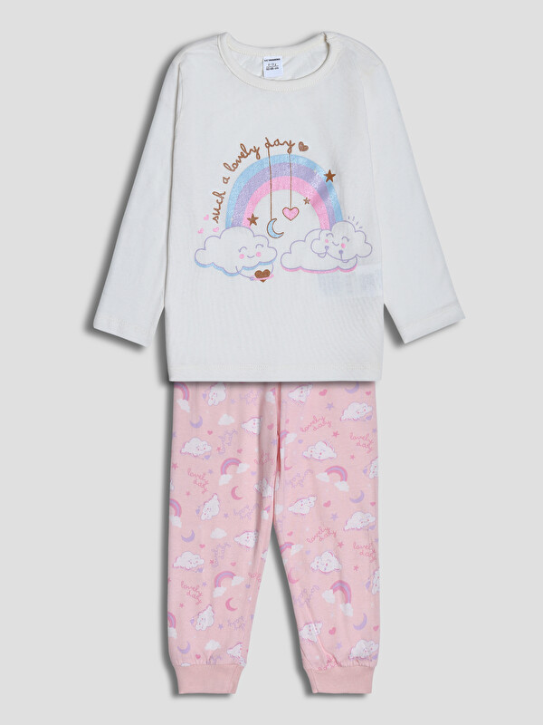 LCW Kids Printed Girls' Pyjama Set