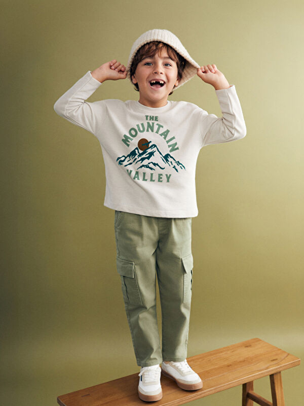 LCW Kids T-shirt à Manches Longues Imprimé Col Rond pour Garçons