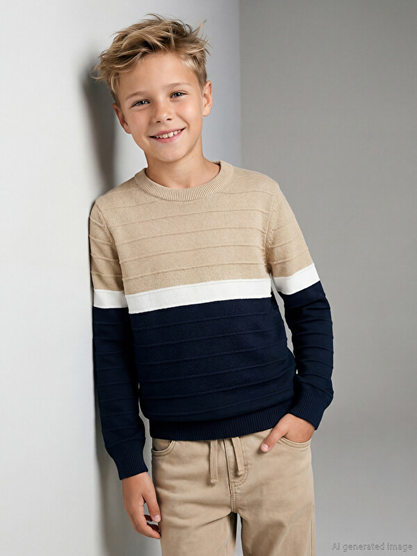 LCW Kids Crew Neck Boys' Knitwear Sweater