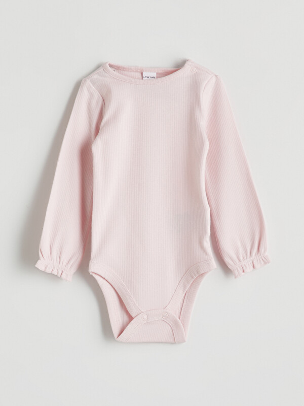LCW baby Bisiklet Yaka Basic Kız Bebek Çıtçıtlı Body