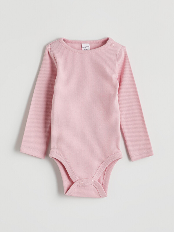 LCW baby Bisiklet Yaka Basic Kız Bebek Çıtçıtlı Body