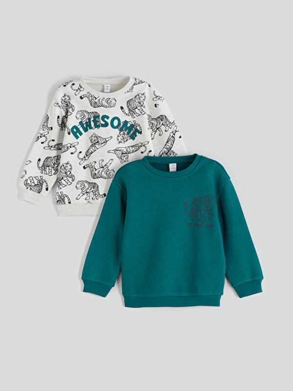 LCW Kids Bisiklet Yaka Erkek Çocuk Sweatshirt 2'li