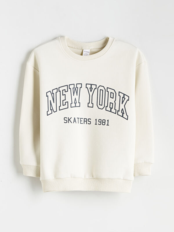 LCW Kids Yazı Baskılı Erkek Çocuk Sweatshirt