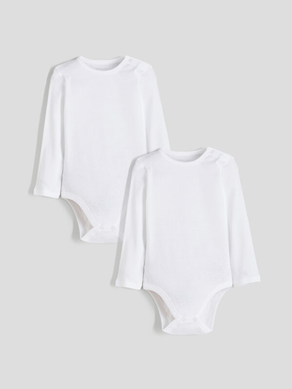 LCW baby Bisiklet Yaka Erkek Bebek Çıtçıtlı Body 2'li