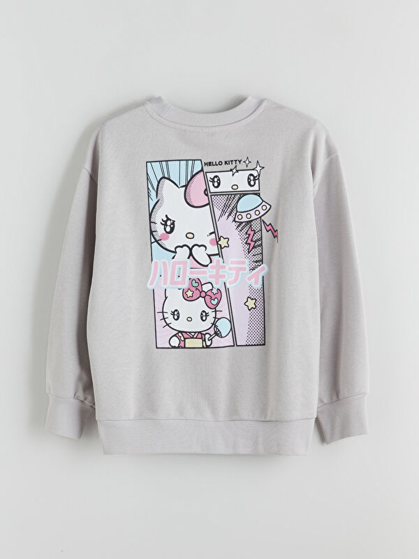 LCW Kids Gri Hello Kitty Baskılı Kız Çocuk Sweatshirt - W56234Z4