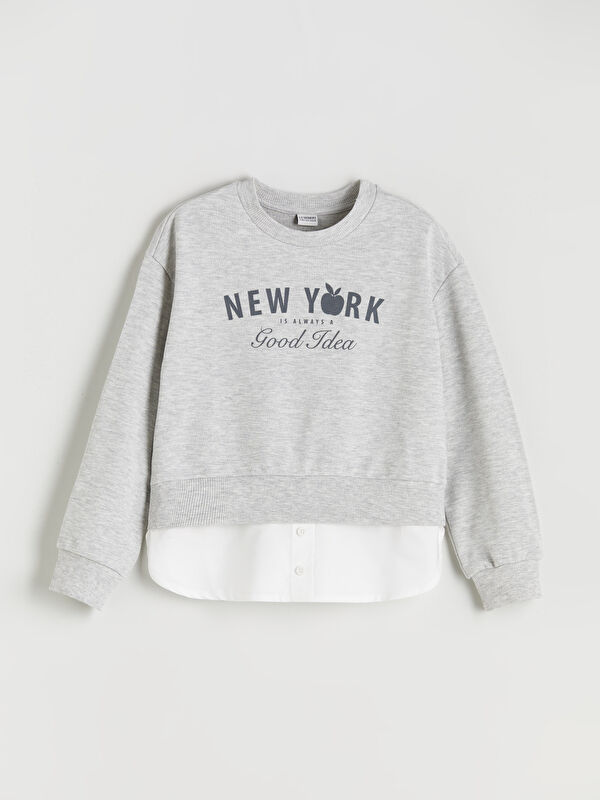 LCW Kids Bisiklet Yaka Kız Çocuk Sweatshirt