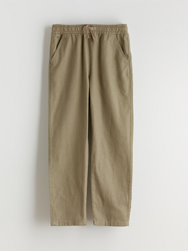 LCW Kids Elastic Waist Linen Blend Boys' Trousers