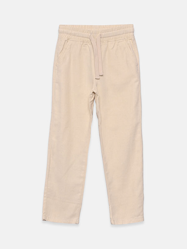 LCW Kids Elasticated Waist Linen Blend Boys' Trousers