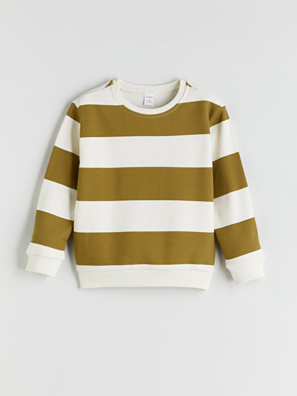 LCW Kids Çizgili Erkek Çocuk Kalın Sweatshirt