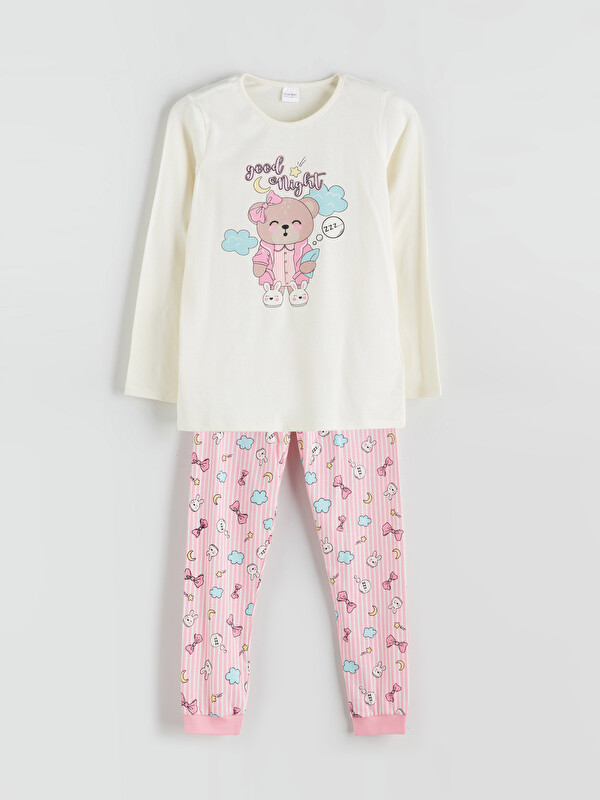 LCW Kids Crew Neck Girls' Pyjama Set