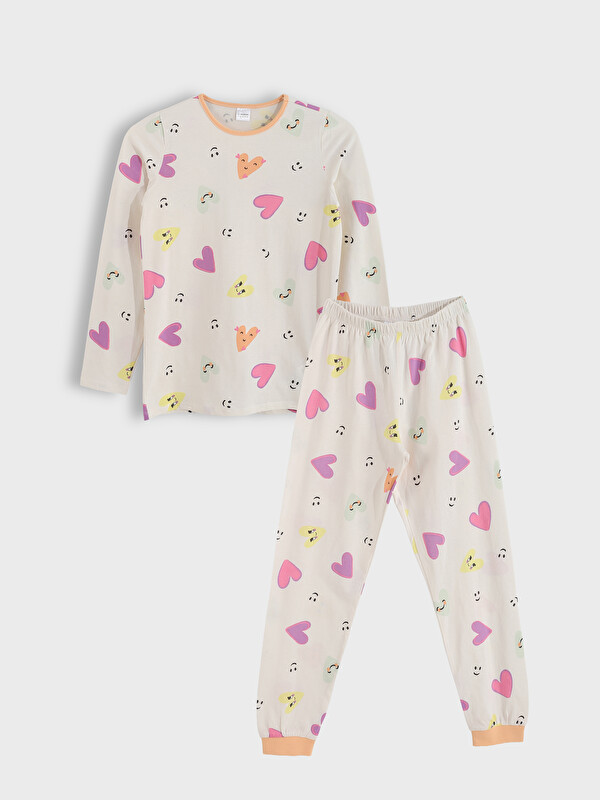 LCW Kids Crew Neck Girls' Pyjama Set