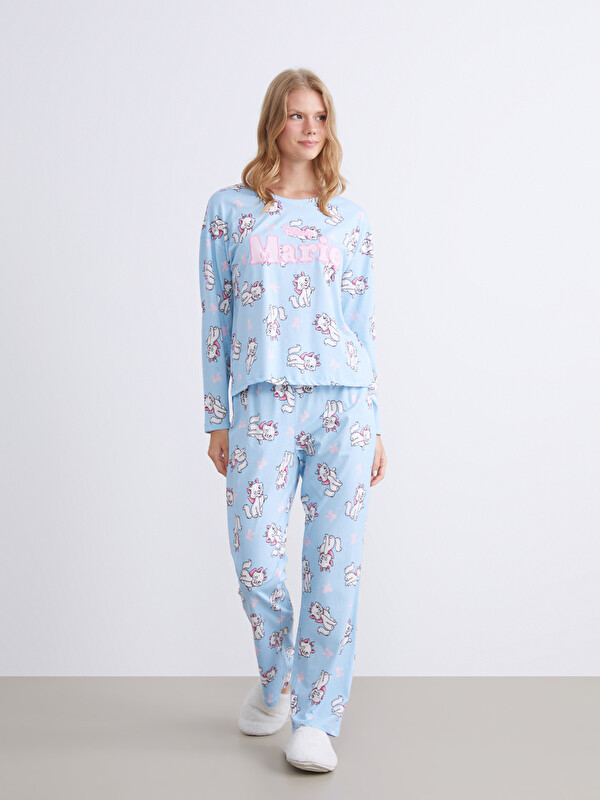 LCW Young Beli Lastikli Aristocats Baskılı Kadın Pijama Alt
