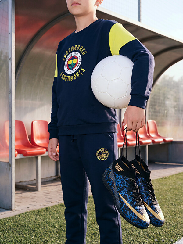 LCW Kids Bisiklet Yaka Fenerbahçe Baskılı Erkek Çocuk Sweatshirt