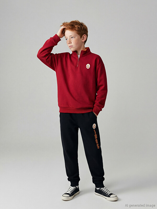 LCW Kids Beli Lastikli Galatasaray Baskılı Erkek Çocuk Jogger Eşofman Alt