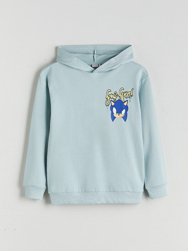 LCW Kids Kapüşonlu Sonic Baskılı Erkek Çocuk Sweatshirt
