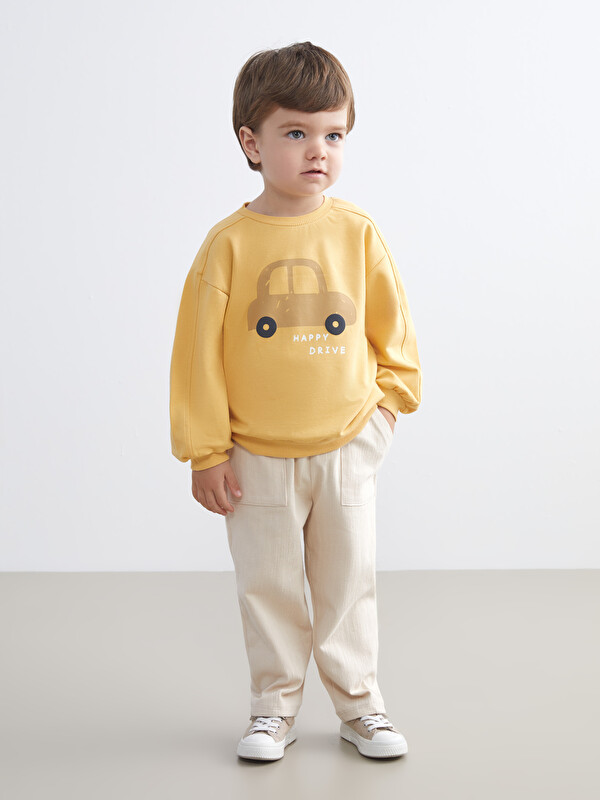 LCW baby Baskılı Erkek Bebek Sweatshirt ve Eşofman Alt 2'li