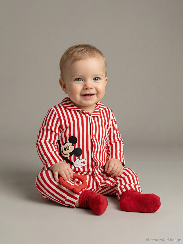 LCW baby Mickey Mouse Printed Baby Boys' Jumpsuit