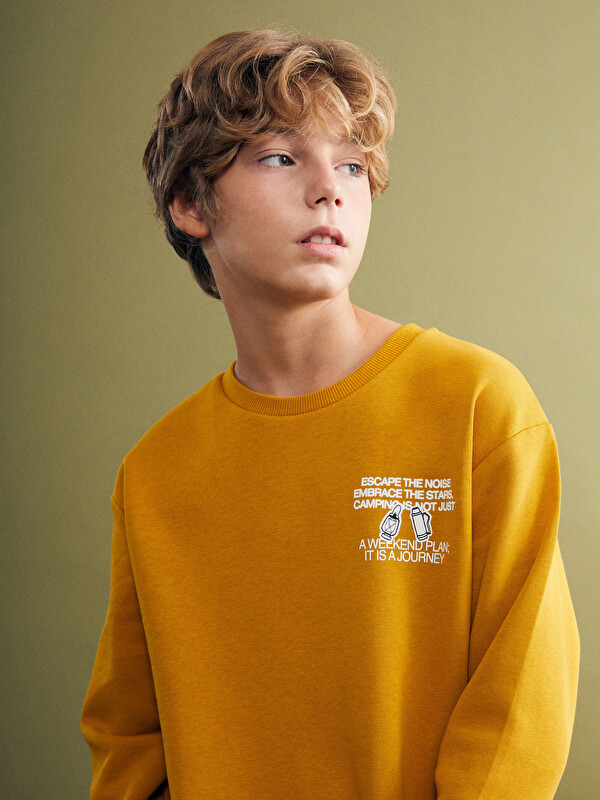 LCW Kids Crew Neck Boys' Thick Sweatshirt - W57047Z4-LXX | LC Waikiki