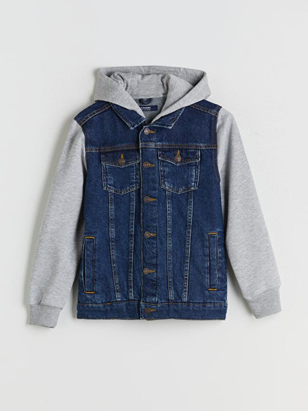 LCW Kids Kapüşonlu Erkek Çocuk Jean Ceket