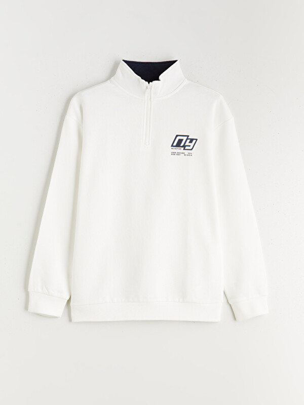 LCW Kids Sweat-shirt Imprimé pour Garçons à Col Cheminée