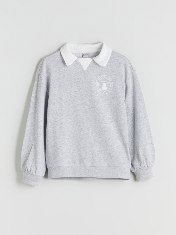 LCW Kids Polo Yaka Kız Çocuk Sweatshirt