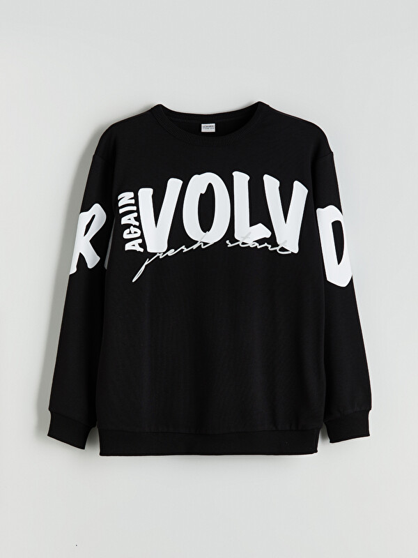 LCW Kids Slogan Baskılı Erkek Çocuk Sweatshirt
