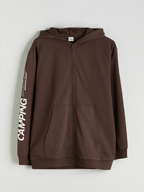 LCW Kids Kapüşonlu Erkek Çocuk Fermuarlı Sweatshirt