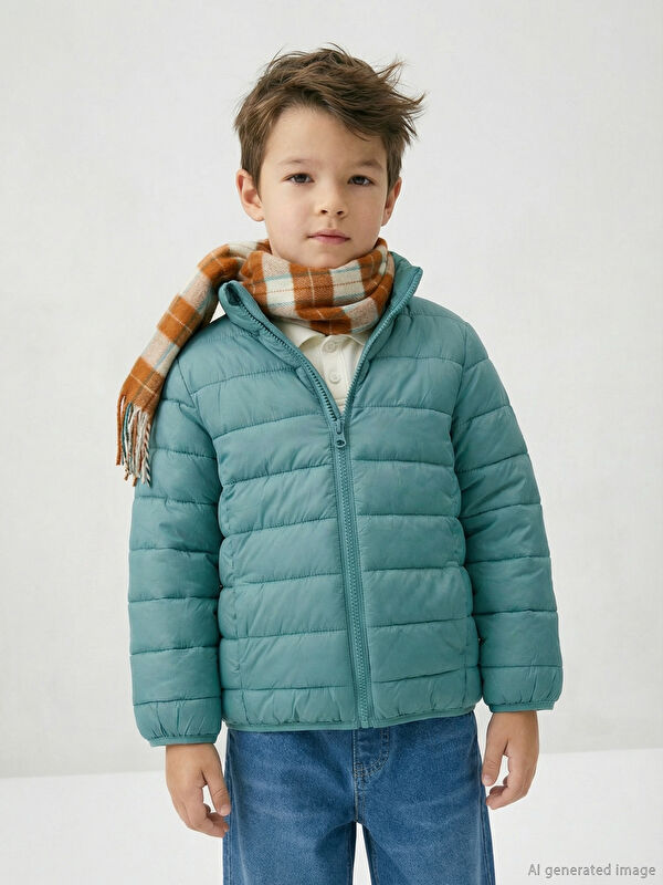 LCW Kids Dik Yaka Erkek Çocuk Şişme Mont