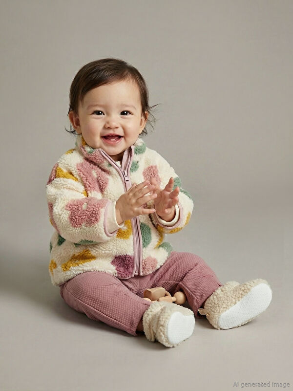 LCW baby هیرکای پەلووشی یاخە بەرز و گوڵداری منداڵی کچ