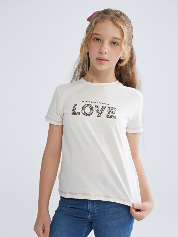 LCW Kids Bisiklet Yaka Kız Çocuk Tişört