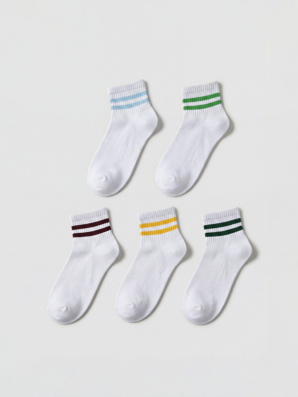 LCW DREAM Striped Women's Ankle Socks 5-Pack