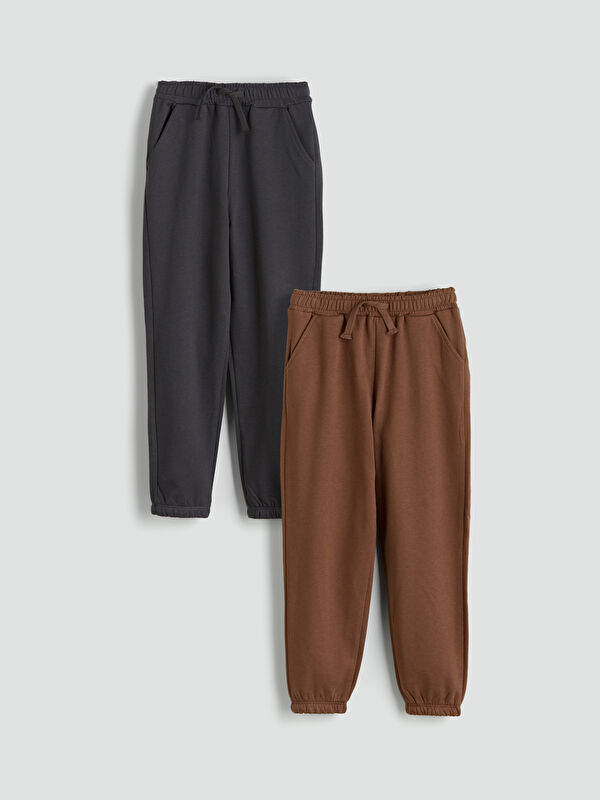 LCW Kids Elasticated Waist Boys' Jogger Sweatpants 2 Pack