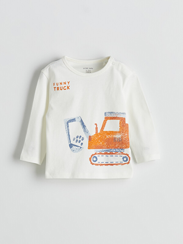LCW baby Erkek Bebek Baskılı Pijama Üst