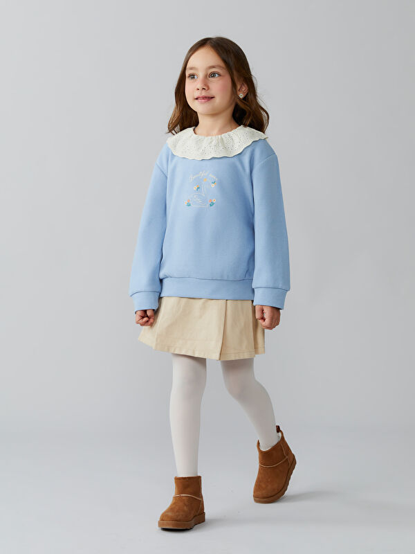 LCW Kids Beli Lastikli Kız Çocuk Etek ve Külotlu Çorap 2'li