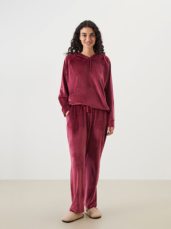 LCW DREAM Elastic Waist Velvet Women's Pyjama Bottoms