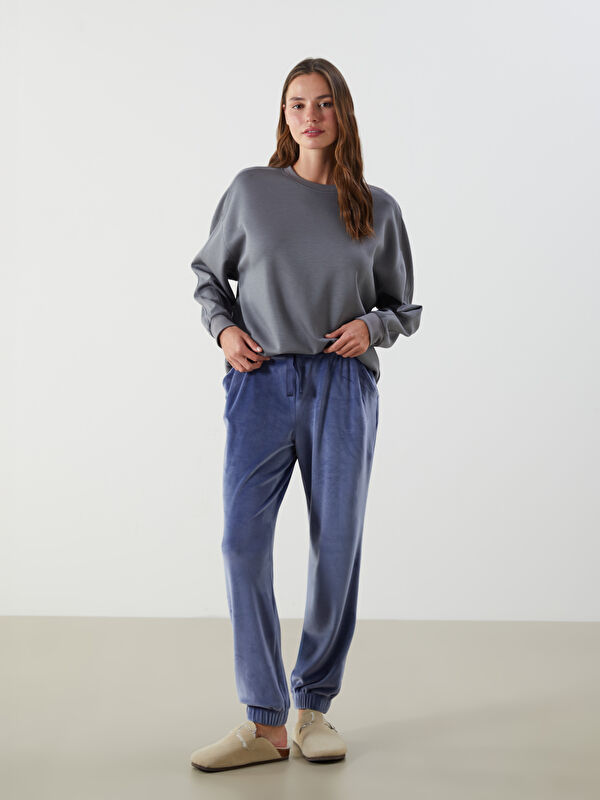 LCW DREAM Elastic Waist Velvet Women's Pyjama Bottoms
