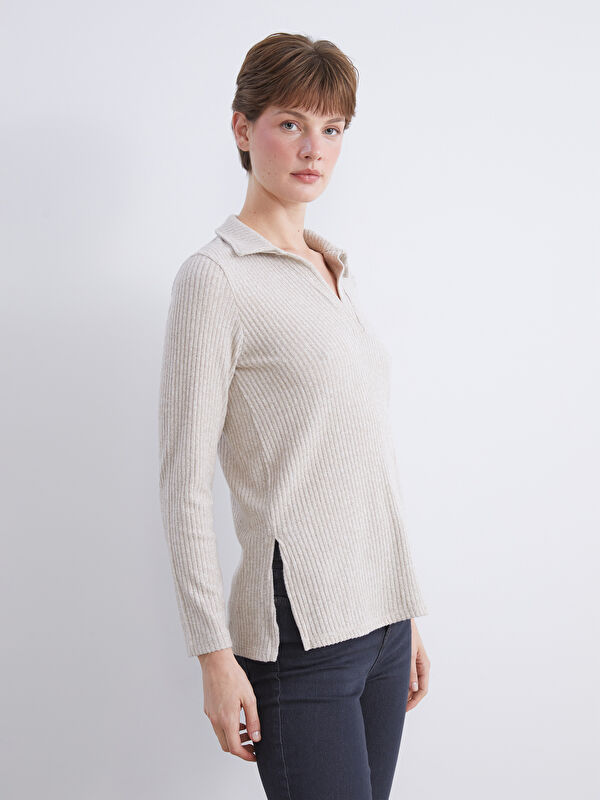 LCW Comfort Polo Yaka Fitilli Kadın Tişört